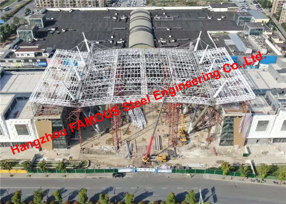 China Galvanisiertes Handelsstrukturelles Rohr-Binder-Stahldach für Einkaufszentrum fournisseur