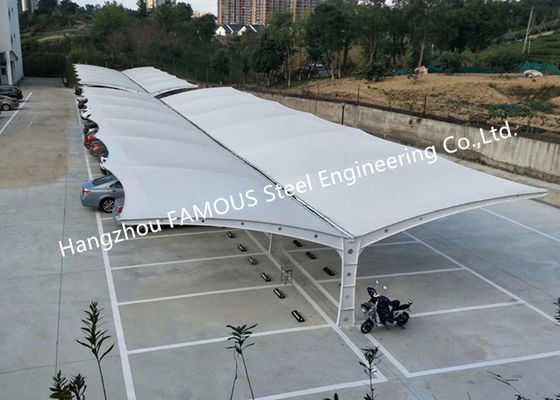 China Einzelne Steigungs-Dach-Stahlmembran-Struktur-im Freien freitragender Parkschutz fournisseur