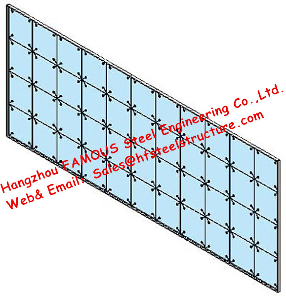 Punkt feste Glassystem-Zwischenwand-Kabel gespannte Fassade, die Starglass-System stützt 0