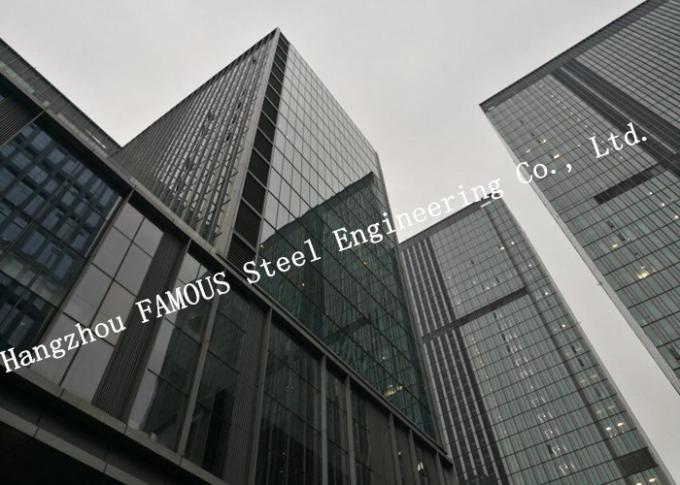 Doppelverglastes Schicht-Glasfassaden-Vorhangfassade-multi Geschoss-Stahlgebäude für Geschäfts-Mall 0