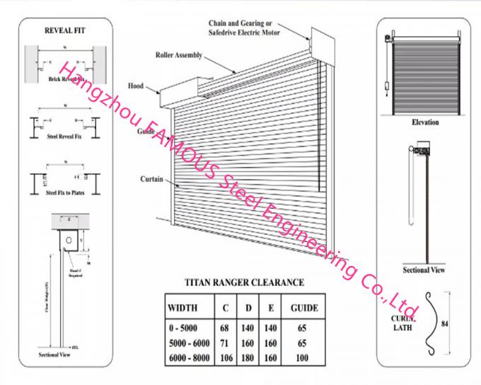 Stahlfeuer-Sicherheits-Tür mit Rauch Detecor-Notfeuerbeständigen Garagentor-Systemen 0