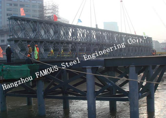 Ausgeführte modulare Stahl-Bailey Brücken-schwere Kapazitäts-lange Ermüdungs-Lebensdauer Q345B vor 0