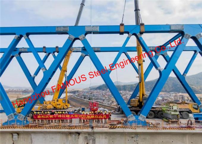 Gebogener Schnur-Stahlbinder versteifte ununterbrochene Strahln-Struktur-Hochgeschwindigkeitseisenbahnbrücke 0