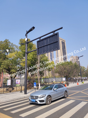 China Integriertes galvanisiertes StahlstraßenlaternePole mit LED-Licht-Schirm-Verkehrsschild fournisseur