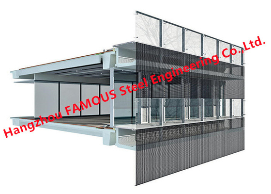 China Gelüftete Stahlglaszwischenwand-Fassaden-doppelte Haut für Handelsbürogebäude fournisseur