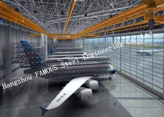 Flexible Entwurfs-vorfabrizierte Stahlkonstruktions-Flugzeug-Hangar-Gebäude-seismischer Beweis-Bau 0