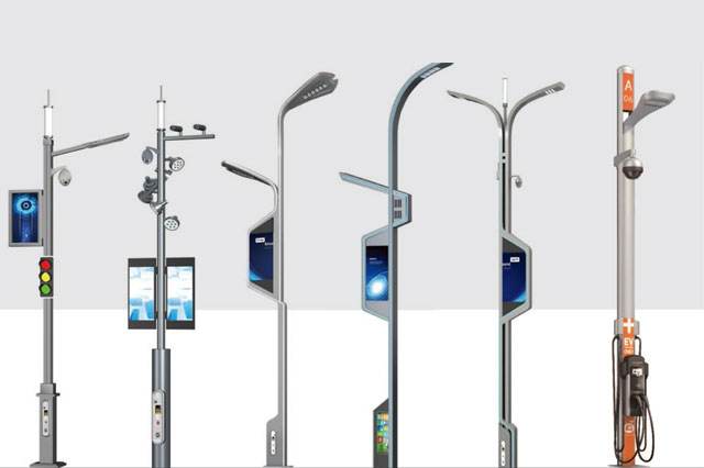 Kundengebundener Straßenlaterne-intelligenter Pole-Metallstraßenlaterne-Laternenpfahl im Freien 1